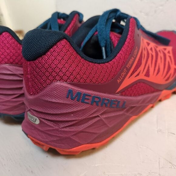 Merrell Women’s 8.5 Red All Out Terra Light Wash Walking Trail Running Shoes - Picture 5 of 10
